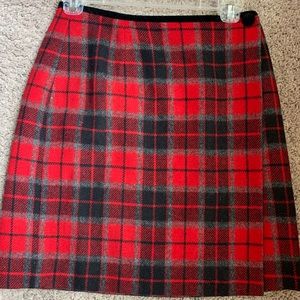 VINTAGE- Red plaid “school girl” skirt